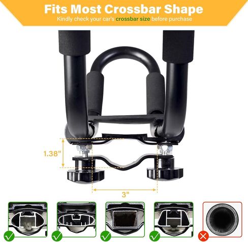 PIRIPARA Kayak Roof Rack 2 Pairs J-Bar Carrier Holder for Canoe, SUV, Cars, Truck, Surf Ski, Car Top Mount Racks for Trip, Set of 4 | 2 Pairs J-Bar Carrier Holder for Canoe, SUV, Cars, Truck, Surf Ski, Car Top Mount Racks for Trip, Set of 4 in Saudi Arabia