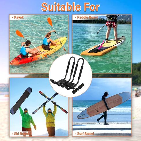 PIRIPARA Kayak Roof Rack 2 Pairs J-Bar Carrier Holder for Canoe, SUV, Cars, Truck, Surf Ski, Car Top Mount Racks for Trip, Set of 4 | 2 Pairs J-Bar Carrier Holder for Canoe, SUV, Cars, Truck, Surf Ski, Car Top Mount Racks for Trip, Set of 4 in Saudi Arabia