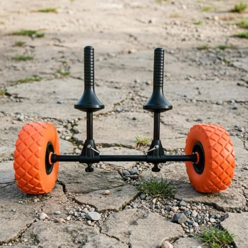 Beach Cart Wagon Trolley Carrier Trailer with Wheeled Frame and Sand Tires for Transport and Shore Supplies Suitable for Beach Trips Family outings, Black, Green, Detachable Kayak Cart in Saudi Arabia