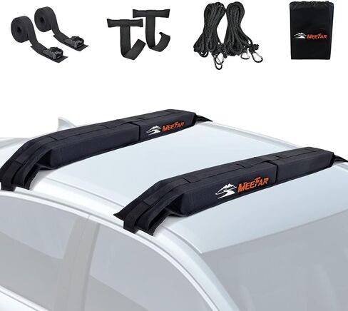 Kayak Car Roof Rack Pad for Kayak Surfboard SUP Canoe Soft Roof Rack Pads | Universal soft roof rack for kayak surfboard Include 2 Tie Down Straps,2 Tie Down Rope,2 Quick Loop Strap,Storage Bag in Saudi Arabia
