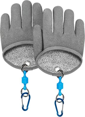 Men Fishing Glove Magnet Release Puncture Resistant Palm | Magnet Release, Puncture Resistant, Anti-Slip Textured Palm, Men,, Handling, Catching, Cleaning, Quick Dry, Adjustable Wrist in Kuwait