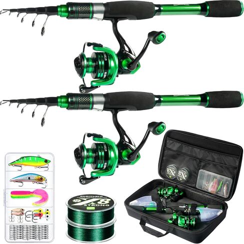 Telescopic Fishing Rod and Reel Combo,Spinning Travel Kit | Graphite Telescopic Fishing Rod,Collapsible Fishing Pole with Spinning Reel,Portable Travel Combo for Freshwater Saltwater in Saudi Arabia