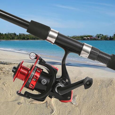 Tripquips Fishing Rod, 6.9ft 2Pcs Telescopic Fishing Rods Set, Carbon Fiber Fishing Pole, 2PCS Spinning Rod and Reel Combo with Carrier Bag Freshwater Fishing Rod and Reel Combos Kits Fishing Gear-Red in Saudi Arabia