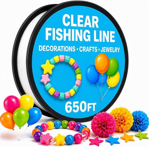 Clear Fishing Line for Crafts - Hanging Decorations - Clear String in Saudi Arabia