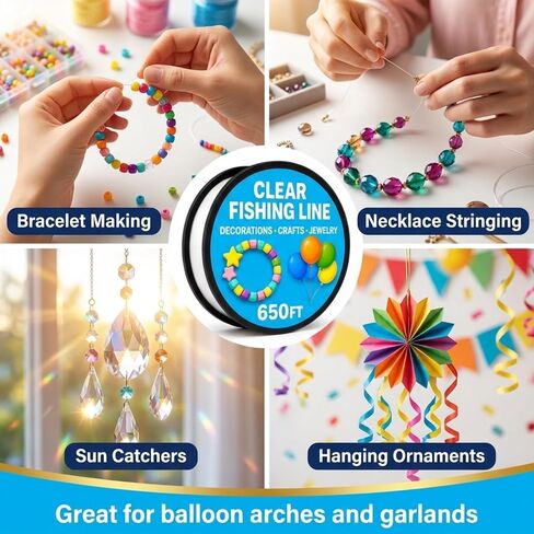 Clear Fishing Line for Crafts - Hanging Decorations - Clear String in Saudi Arabia
