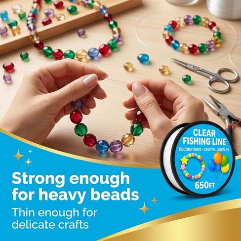 Clear Fishing Line for Crafts - Hanging Decorations - Clear String in Saudi Arabia