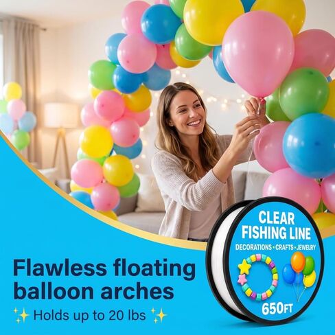 Clear Fishing Line for Crafts - Hanging Decorations - Clear String in Saudi Arabia