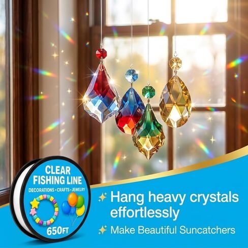 Clear Fishing Line for Crafts - Hanging Decorations - Clear String in Saudi Arabia