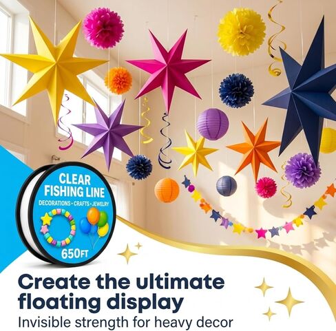 Clear Fishing Line for Crafts - Hanging Decorations - Clear String in Saudi Arabia