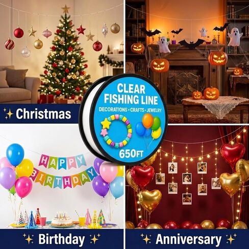 Clear Fishing Line for Crafts - Hanging Decorations - Clear String in Saudi Arabia