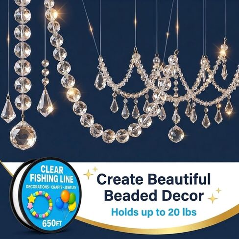 Clear Fishing Line for Crafts - Hanging Decorations - Clear String in Saudi Arabia