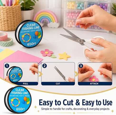 Clear Fishing Line for Crafts - Hanging Decorations - Clear String in Saudi Arabia