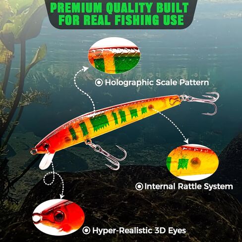 FONMANG Fishing Lures - Fishing Tackle kit with Fishing Spoons, Swim Bait, Jerk baits, Lure & Fishing Accessories, Bass Fishing Kit Also for Trout, Bluegill, Small Fishing Tackle Box for Freshwater in Kuwait