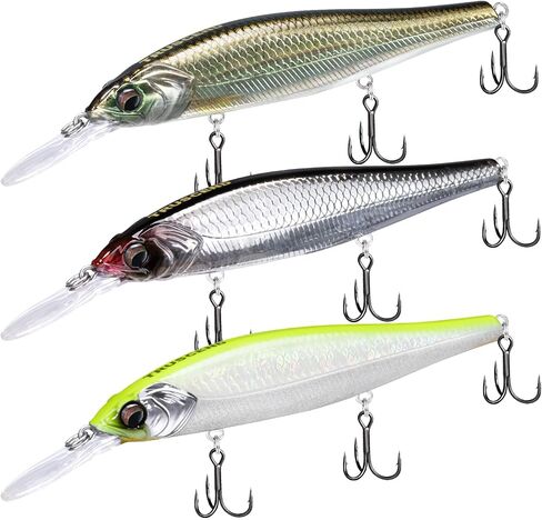 TRUSCEND Suspending Jerkbait, Rattle Minnow Lures with BKK Hooks, Freshwater Bass Trout Striper Walleye Pike Fishing Lures, Variety Pack for All Water Conditions, Premium Fishing Gear and Gifts in Saudi Arabia