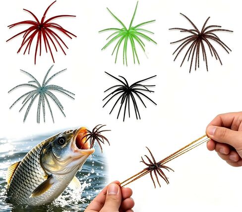 Tentacle Fishing Lure,Dice Bait Soft Plastic Swim Bait,Sea Urchin Lure,for Drop Shot,Weird Fishing Rig,Trout Sea Bass Mandarin Fish Catfish Slow Sinking Soft Lure 2.36 in,3.9 in and 4.3 in. in Saudi Arabia