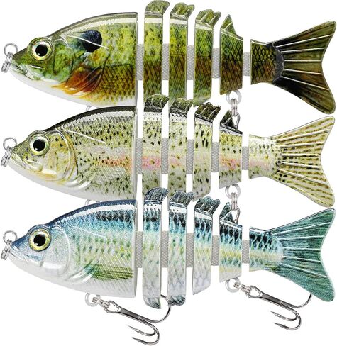 TRUSCEND Swimmax Easy Catch Fishing Lures with BKK Hooks, Wiggling, Vibrating, Rattling and Gurgling for More Bites, Heavy-Duty Dyneema Fiber Jointed Swimbaits for Bass, Trout, Crappie, Walleye, Pike in Saudi Arabia