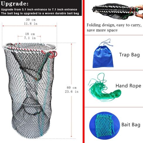 Crab Trap Bait Lobster Crawfish Shrimp Portable Folded Cast Net Magic Collapsible Fishing Traps Nets Accessories for Blue Crabs in Saudi Arabia