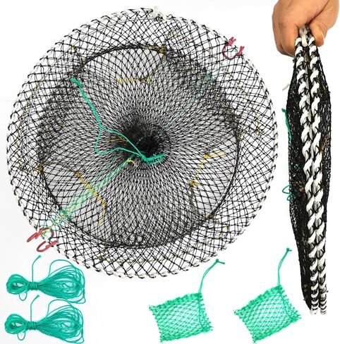 Crab Trap Bait Lobster Crawfish Shrimp Portable Folded Cast Net Magic Collapsible Fishing Traps Nets Accessories for Blue Crabs in Saudi Arabia