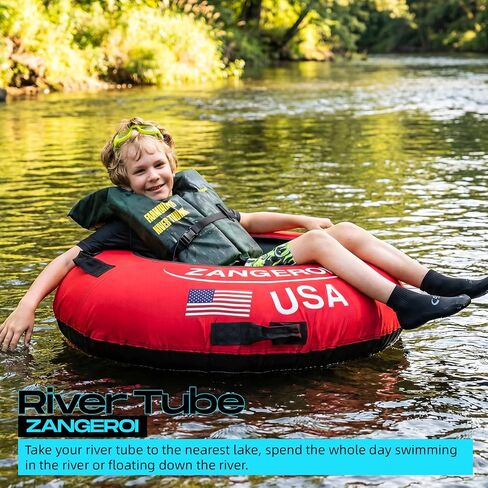 River Tube River Tubes for Floating Heavy Duty with River Tube Cover River Run Tubes for Floating Inner Tubes for River Floating River Rat Tubes for Floating River Floats for Adults Heavy Duty (Red) in Saudi Arabia