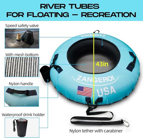 River Tube River Tubes for Floating Heavy Duty with River Tube Cover River Run Tubes for Floating Inner Tubes for River Floating River Rat Tubes for Floating River Floats for Adults Heavy Duty (Red) in Saudi Arabia