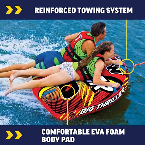 Wow Sports Thriller Towable Deck Tube for Boating Adults, Tubing Boat Inflatable for Water Sports in Kuwait