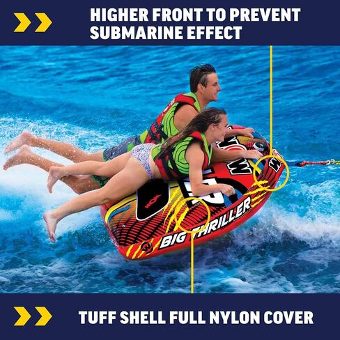 Wow Sports Thriller Towable Deck Tube for Boating Adults, Tubing Boat Inflatable for Water Sports in Kuwait