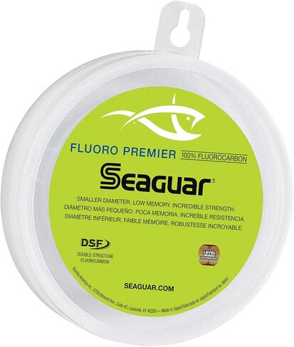 Seaguar Fluoro Premier Saltwater Fishing Line Shock Leader, 100% Fluorocarbon, Multiple Sizes in Kuwait