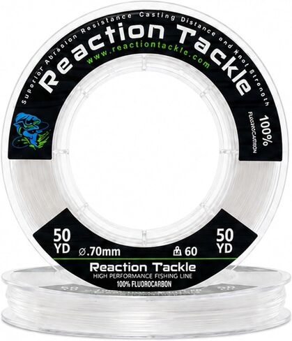 خط صيد السمك الفلوروكربوني النقي بنسبة 100% من Reaction Tackle - قوة عالية، مقاوم للتآكل، سريع الغرق، غير مرئي فعليًا - خط رائد للمياه المالحة والمياه العذبة in Saudi Arabia