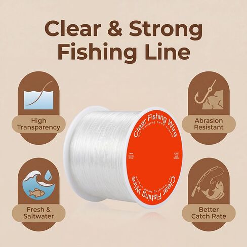 KLASIT Fishing Line 1805 FT-Supports 43 LB Strong Invisible Nylon String | Hanging Decorations,Balloon Arch,Jewelry Making,Beading,Bracelets And Crafts-Durable Monofilament Clear Fishing Wire in Saudi Arabia