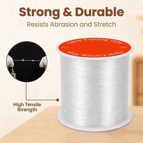 KLASIT Fishing Line 1805 FT-Supports 43 LB Strong Invisible Nylon String | Hanging Decorations,Balloon Arch,Jewelry Making,Beading,Bracelets And Crafts-Durable Monofilament Clear Fishing Wire in Saudi Arabia