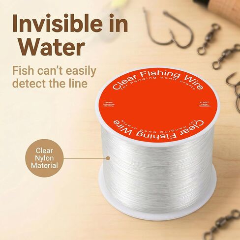 KLASIT Fishing Line 1805 FT-Supports 43 LB Strong Invisible Nylon String | Hanging Decorations,Balloon Arch,Jewelry Making,Beading,Bracelets And Crafts-Durable Monofilament Clear Fishing Wire in Saudi Arabia