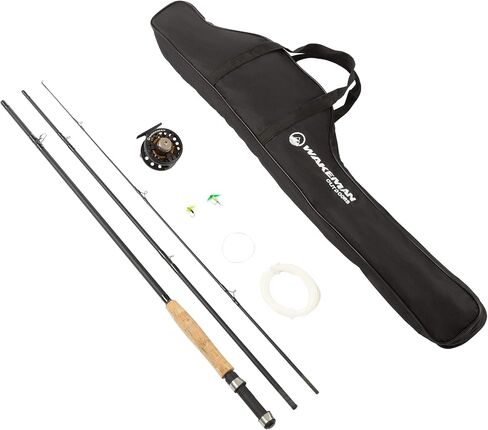 Wakeman Outdoors Fly Fishing Rod & Reel Combo Starter Kit with Case and Accessories in Kuwait