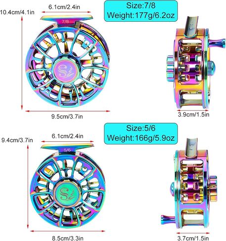 Sougayilang Fly Fishing Reel, Size 5/6,7/8 CNC-Machined Aluminum Alloy Fly Reel,Powerful Lightweight Fly Reels for Trout Fishing in Saudi Arabia