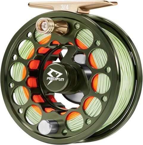 Piscifun Sword Fly Fishing Reel, CNC-Machined Aluminum Alloy Fly Reel | Lightweight Aluminum Alloy Design, Corrosion Resistance Design, Pre-Loaded with Fly Line, Smooth Drag System in Saudi Arabia
