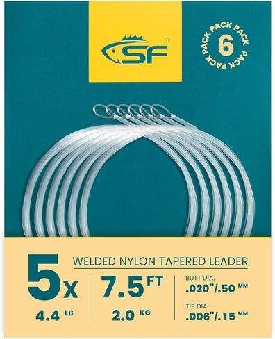 SF Pre-Tied Loop Fly Fishing Tapered Leader Nylon Clear Trout Freshwater Saltwater Bonefish Permit Bass Salmon Steelhead 7.5FT 9FT 10FT 12FT 15FT 0X 1X 2X 3X 4X 5X 6X 7X in Saudi Arabia