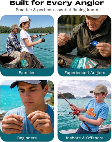 HOOK-EZE Complete Fishing Knot Tying Guide Kit|Includes Waterproof Guide to 13 Essential Knots, Knot Tying Tool, Practice Hook & Lines, Zinger Retractor|Fly Fishing Gifts & Stocking Stuffers for Men in Saudi Arabia