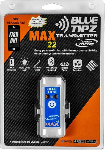 إنذار لصيد الأسماك على الجليد من Deep Freeze BlueTipz Tip-Up - إنذار لدغة - ضوء تلميح لصيد الأسماك على الجليد - معدات وملحقات صيد الأسماك على الجليد - تطبيق Bluetooth iOS و Android مجاني in Kuwait