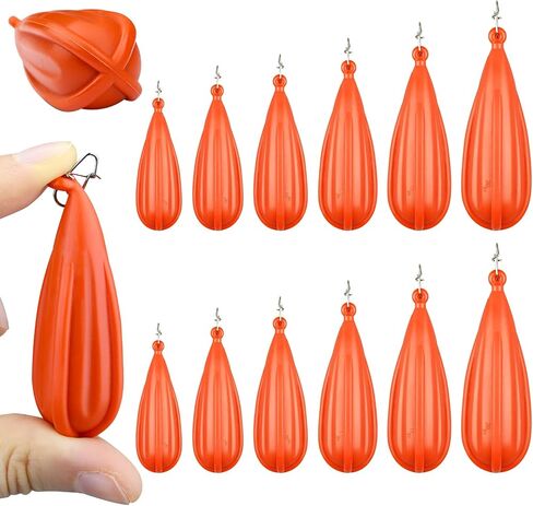 6 PCS Fishing Practice Plugs - 6 Mixed Sizes Orange Bait Casting Practice Plug, Suitable for Children to Improve Throwing Skills (1/5 oz, 1/4 oz, 3/8 oz, 2/5 oz, 1/3 oz, 3/4 oz) in Saudi Arabia