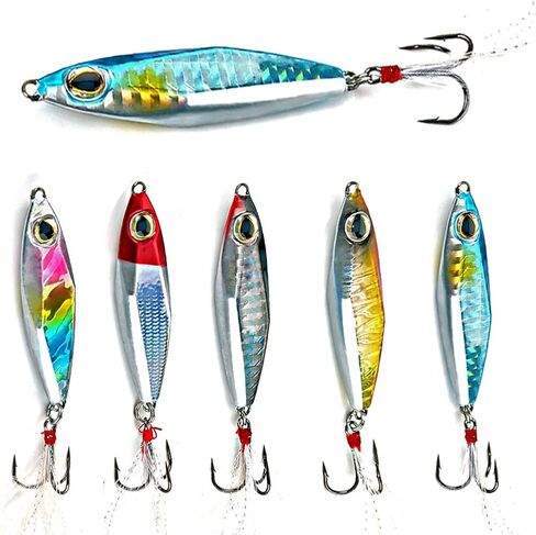 Sougayilang Jigs Fishing Lures Sinking Metal Spoons Micro Jigging Bait in Saudi Arabia