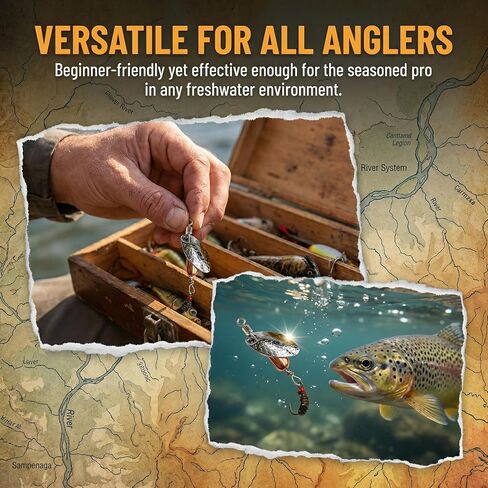 5Pcs Trout Spinners Barbless Fishing Lures with Single Hook Spinner Hooks for River Salmon Stream Fishing Durable Bass and Pike Lures for Freshwater Lake Angling in Saudi Arabia
