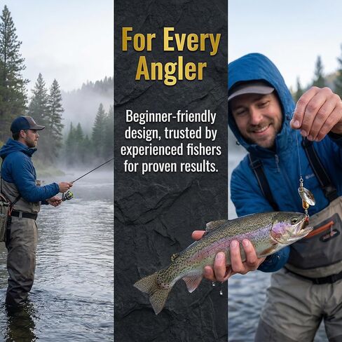 5Pcs Trout Spinners Barbless Fishing Lures with Single Hook Spinner Hooks for River Salmon Stream Fishing Durable Bass and Pike Lures for Freshwater Lake Angling in Saudi Arabia