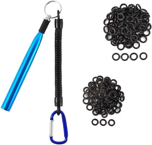 Wacky Rig Tool with Silicone O Rings, 100Pcs for 3"-4" Senko Worms and 100Pcs for 5"-7" Worms. Easy Installation and Great Protection of Your Plastic Worms in Kuwait