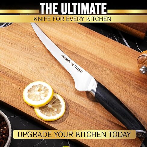 SliceElite SE Series 7-Inch Fillet Knife for Meat & Fish – Razor-Sharp VG10 Steel Blade, Precision Trimming & Boning Knife for Meat Cutting, Professional Fillet Knofe with Pakkawood Handle in Saudi Arabia