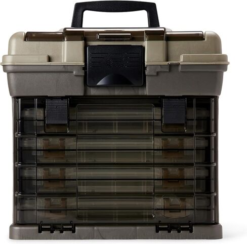 Plano Guide Series StowAway 4-By Rack System Tackle Box, Holds 4 3700 Utility Tackle Boxes, Quick-Access Top Storage with DuraView Lid, Durable Construction, Flexible, Adaptable Fishing Box in Kuwait