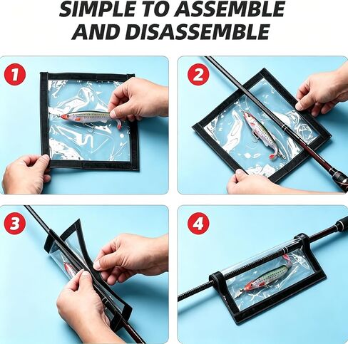 4 Pack Fishing Lure Wraps, 7.5 Inch Clear PVC Hook Covers, Durable Tackle Storage Organizer for Saltwater & Freshwater Fishing Gear in Saudi Arabia