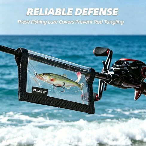 4 Pack Fishing Lure Wraps, 7.5 Inch Clear PVC Hook Covers, Durable Tackle Storage Organizer for Saltwater & Freshwater Fishing Gear in Saudi Arabia