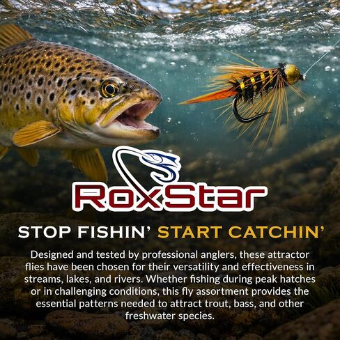 متجر RoxStar لصيد الأسماك، تشكيلة ممتازة من الذباب الجاف للمحفز، حزمة فتحة الطوارئ، حزمة فتحة الذبابة الحورية لسمك السلمون المرقط والباس in Kuwait
