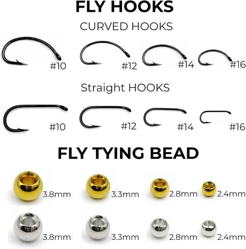 Fly Tying Kit – Complete Starter Set with Tools & Materials, Fly Fishing Gift Box for Building Flies & Jigs, Includes Bobbin, Hooks, Beads, Scissors, Whip Finisher, Carry Bag in Saudi Arabia