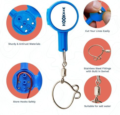 HOOK-EZE Fishing Knot Tying Tool (1 Pack), Fly Fishing Accessories Tie Fishing Line to Hooks, Fishing Gear and Equipment, Fishing Gifts Stocking Stuffers & Gadgets Tackle for Men in Saudi Arabia