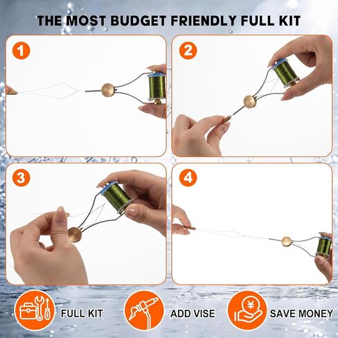 Thiccywoov Fly Tying Kit with Tools and Materials, 80 Hooks Fly Fishing Lure Making Set, 18 Colors Silicone Legs Chenille Feathers Dubbing Wire, All in One Starter Kit for Trout Bass Jig Streamer DIY in Kuwait